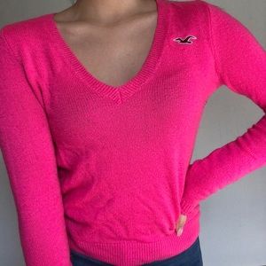 hot pink hollister sweater